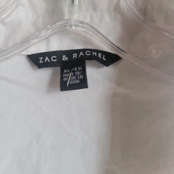 Zac & Rachel Womens White Sleeveless Button Down Shirt XL Tailored Career Top - Picture 4 of 5